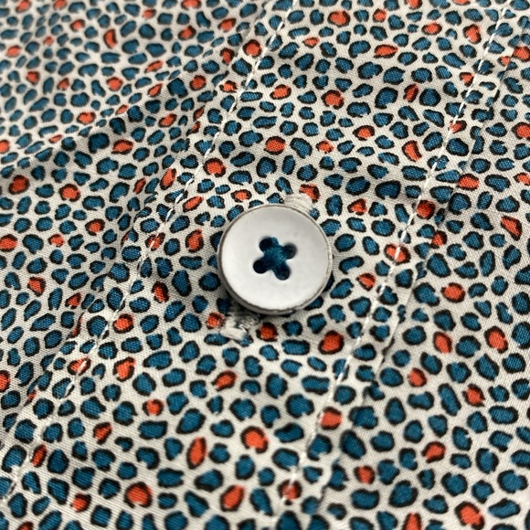 Rodd & Gunn Sports Fit Micro Pattern Short Sleeve Button Up (White/Blue/Orange) - Picture 11 of 16